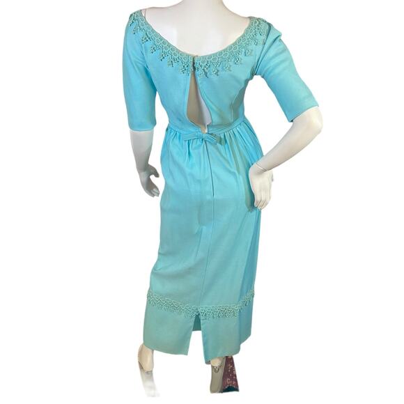 50's Robin's Egg Blue Cocktail Gown by Harry Keiser - Picture 3 of 7